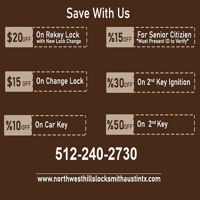 Northwest Hills Locksmith Austin TX coupon