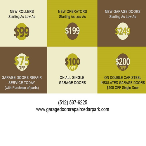 Garage Doors Repair Cedar Park TX coupons png
