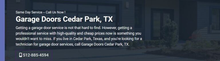 Garage Doors Cedar Park TX Capture 768x215