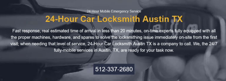 24 Hour Car Locksmith Austin TX 768x275