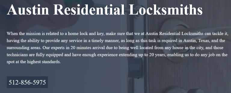 Austin Residential Locksmiths 768x309