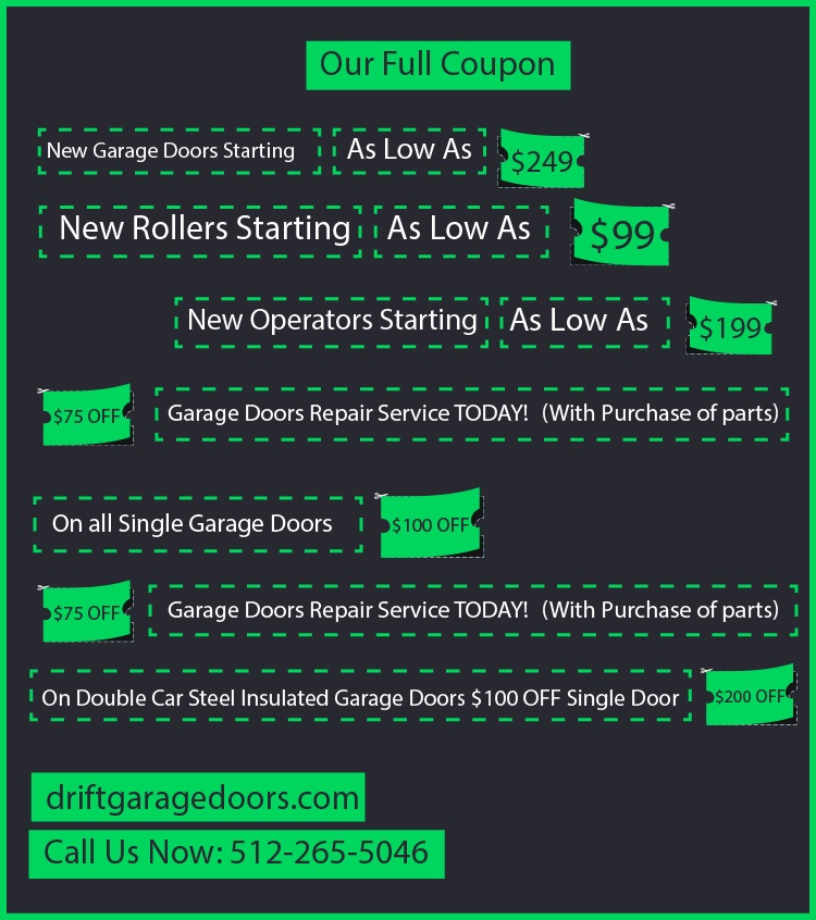 Drift garage doors Austin TX coupon