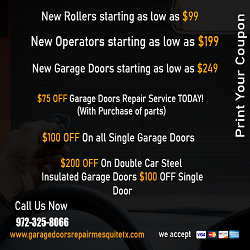 Garage Doors Repair Mesquite TX COUPON