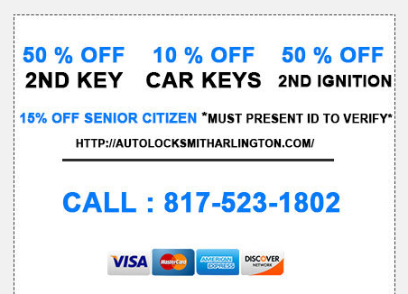 Auto locksmith Arlington coupon
