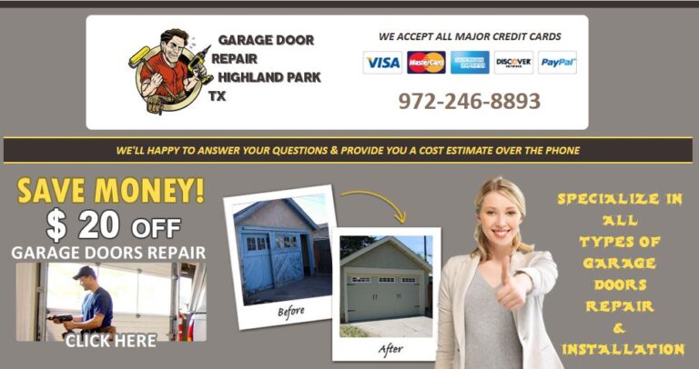 Garage Door Repair Highland Park TX COVER 768x406