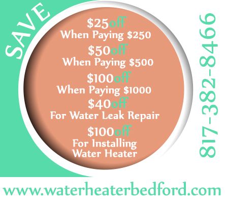 Water Heater Bedford TX Coupon 1