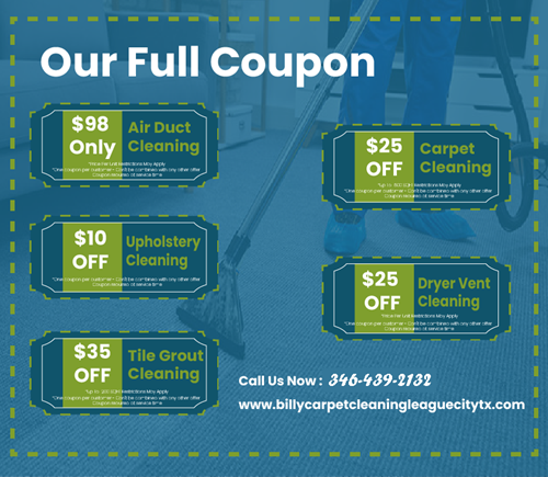 Billy Carpet Cleaning League City TX coupon