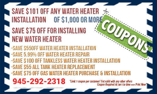 coupon Water Heater Euless TX