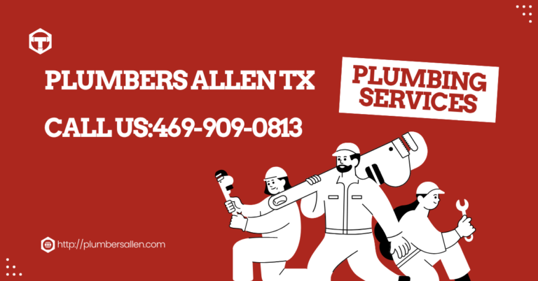Red and White Simple Plumbing Service Facebook Ad 768x402