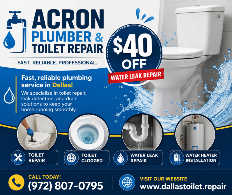 Acron Plumber Toilet Repair poste 768x645