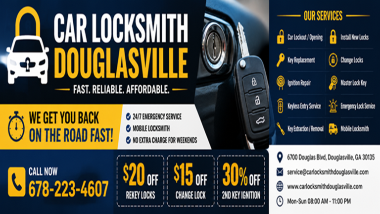 Car Locksmith Douglasville Cover 768x432
