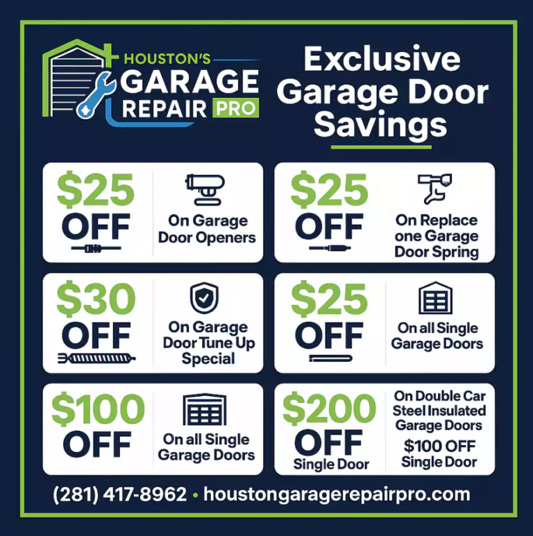 houstons garage repair pro logo offer 768x773
