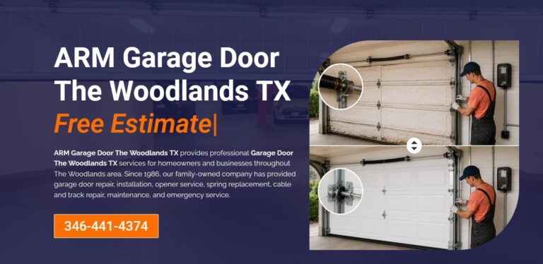 ARM GARAGE DOOR THE WOOD LANDS TX BANNER 768x374