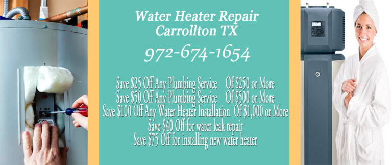 Coupon Water Heater Repair Carrollton TX 768x323