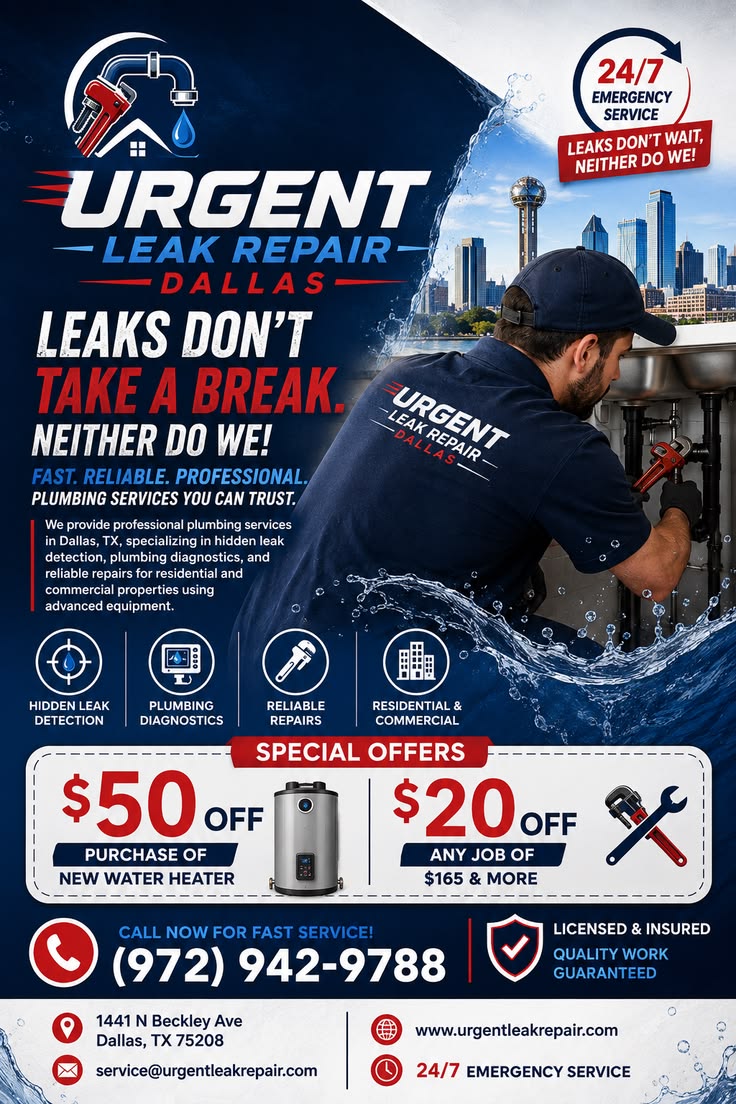 Urgent Leak Repair Dallas posterr